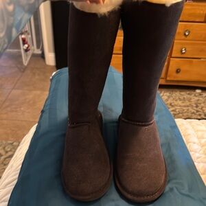 Cozy Brown Suede Bearpaw Boots